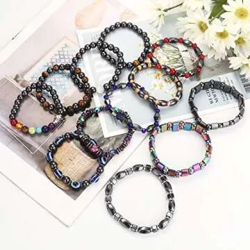 Hematite Magnetic Bracelet Set - Stress Relief Gifts