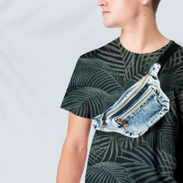 Funny Guy Mugs Retro Denim Acid Wash Fanny Pack