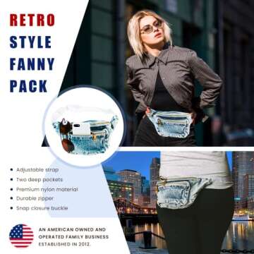 Funny Guy Mugs Retro Denim Acid Wash Fanny Pack