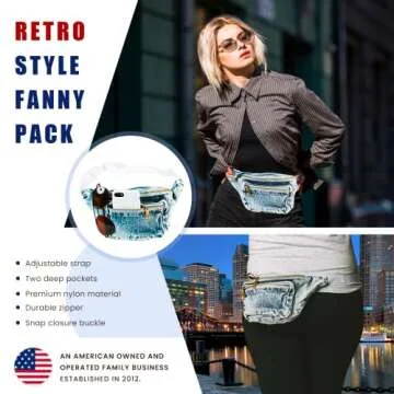 Funny Guy Mugs Retro Denim Acid Wash Fanny Pack