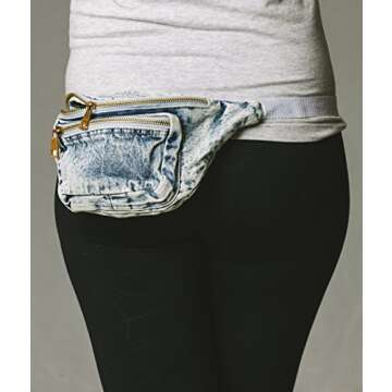 Funny Guy Mugs Retro Denim Acid Wash Fanny Pack