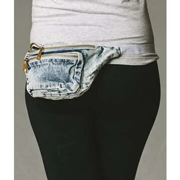 Funny Guy Mugs Retro Denim Acid Wash Fanny Pack