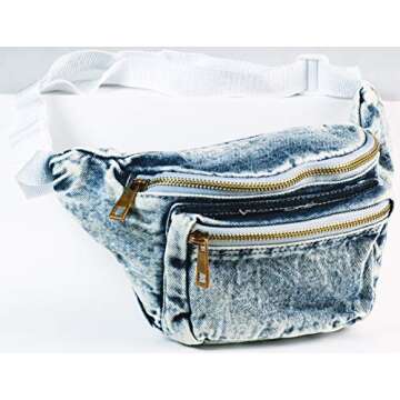 Funny Guy Mugs Retro Denim Acid Wash Fanny Pack