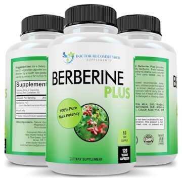 DOCTOR RECOMMENDED SUPPLEMENTS Berberine Plus 1200mg Per Serving - 120 Veggie Capsules with Royal Jelly