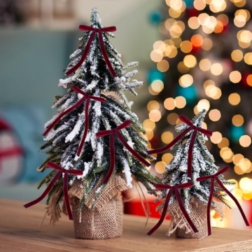 Ruibinlee 26 Pcs Velvet Christmas Bow Set