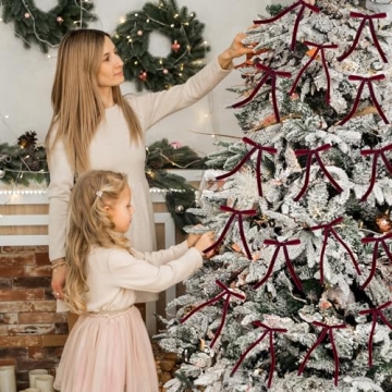 Ruibinlee 26 Pcs Velvet Christmas Bow Set