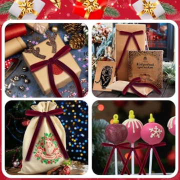 Ruibinlee 26 Pcs Velvet Christmas Bow Set