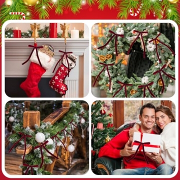 Ruibinlee 26 Pcs Velvet Christmas Bow Set