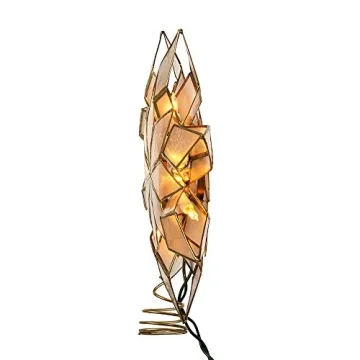Kurt Adler Clear Capiz Star Tree Topper with Lights