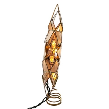 Kurt Adler Clear Capiz Star Tree Topper with Lights