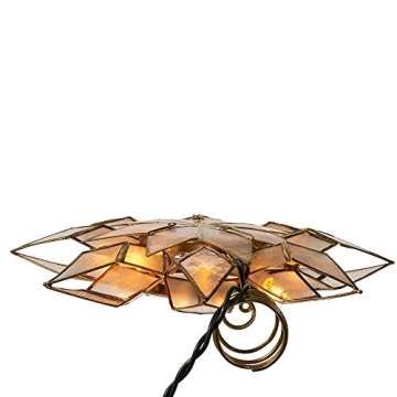 Kurt Adler Clear Capiz Star Tree Topper with Lights