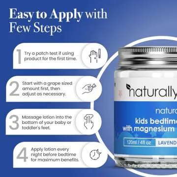 NaturallyMum Kids Magnesium Bedtime Lotion with Vitamin D | Support for Sleep, Heart, Bone, Nerve, Gut and Muscle Health | Alternative to Melatonin | Lavender & Chamomile 4.2 fl oz