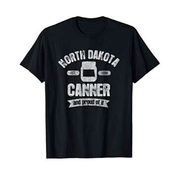 Proud North Dakota Canner Canning State Mason Jar T-Shirt