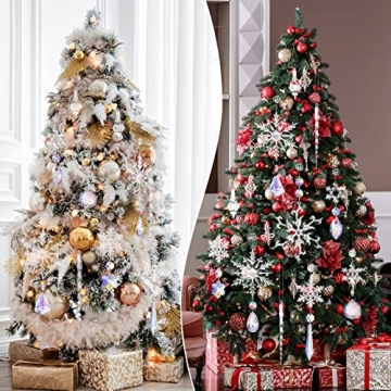 Zopeal 16 Pcs Iridescent Snowflake Ornaments for Christmas