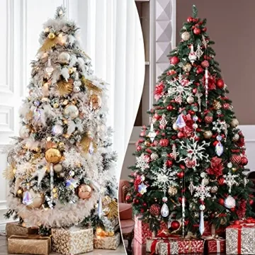 Zopeal 16 Pcs Iridescent Snowflake Ornaments for Christmas