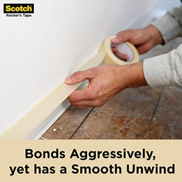 Scotch Contractor Grade Masking Tape 9 Rolls 3 Day Clean Removal