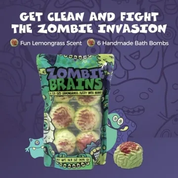 Zombie Brains Bath Bombs 6-Pack Halloween Kids Gift Lemongrass