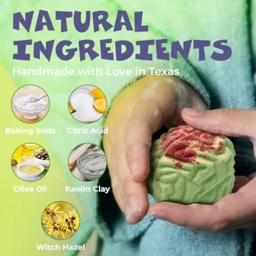 Zombie Brains Bath Bombs 6-Pack Halloween Kids Gift Lemongrass