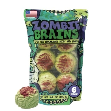 Zombie Brains Bath Bombs 6-Pack Halloween Kids Gift Lemongrass