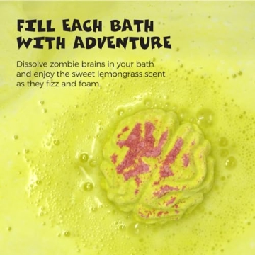 Zombie Brains Bath Bombs 6-Pack Halloween Kids Gift Lemongrass