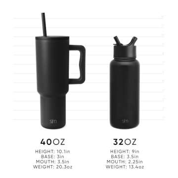 Simple Modern Disney 40 oz Tumbler with Handle and Straw Lid | Insulated Reusable Stainless Steel Water Bottle Travel Mug | Gifts for Women Men Him Her | Trek Collection | 40oz | Minnie Mouse Love