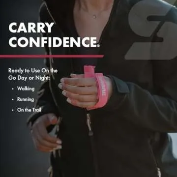 SABRE Runner Pepper Gel, Maximum Police Strength OC Spray, Reflective Hand Strap for Easy Carry & Quick Access, 0.67 fl oz, Secure & Easy to Use Safety, Optional Clip-On Alarm & LED Armband Combos