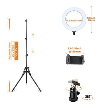 Inkeltech 18" Dimmable LED Ring Light Kit for Creators
