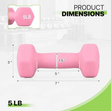 Dumbbells Hand Weights Set - Neoprene Coated Hex Dumbbells for Women & Men, Non-Slip Free Weights for Home Gym Workouts, Strength Training, Toning & Physical Therapy (1, 2, 3, 5, 8, 10, 12, 15lbs)