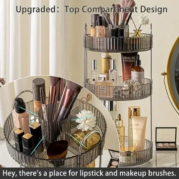 360° Rotating Makeup Organizer with High Capacity