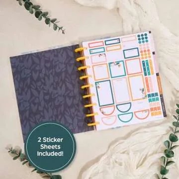 Happy Planner Disc-Bound Mid-Year 12-Month Vertical Layout, Academic Planner July 2024–June 2025, Classic Size, Breathe Live Explore, 72 Pages, 12 Dividers, 2 Sticker Sheets, 7" x 9 3/4"