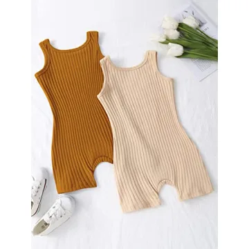 Stylish Girl's Summer Ruffle Rompers Two Pack