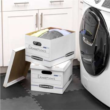 Bankers Box 30 Pack STOR/FILE Basic Duty File Storage Boxes, Standard Assembly, Lift-off Lid, Letter...