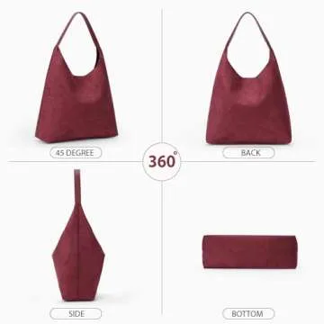 YFGBCX Tote Bags for Women Work Bags Suede Slouchy Bag Hobo Handbag Office Tote Handbag