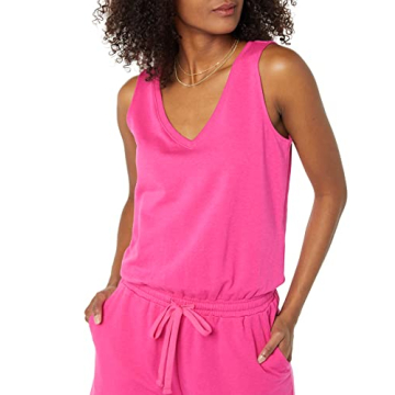 Amazon Essentials Women's Studio Terry Fleece Romper Comfort
