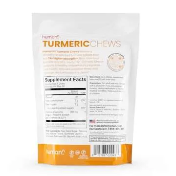 humanN Turmeric Chews Supplement – Clinically Studied High Absorption Curcumin Complex - Orange Citrus Flavor – from SuperBeets Makers – Joint Health – 30 Count