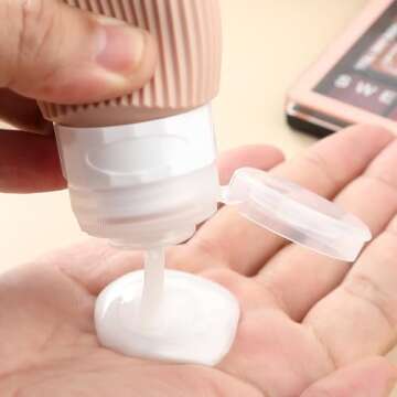 Mrsdry Travel Bottles for Toiletries, Tsa Approved 2oz Travel Bottles, BPA Free Leak Proof Travel Size Toiletry Containers, Refillable Travel Accessories with Toiletry Bag for Shampoo Liquid (4 Pack)