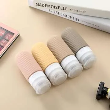 Mrsdry Travel Bottles for Toiletries, Tsa Approved 2oz Travel Bottles, BPA Free Leak Proof Travel Size Toiletry Containers, Refillable Travel Accessories with Toiletry Bag for Shampoo Liquid (4 Pack)