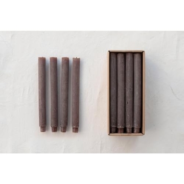 Creative Co-Op Unscented Pleated Taper Candles Set of 12