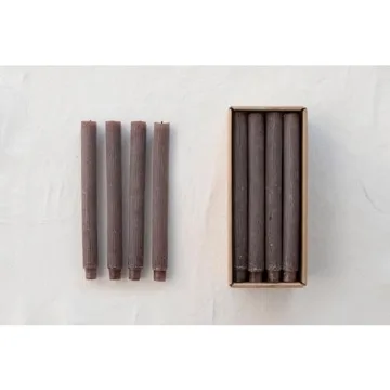 Creative Co-Op Unscented Pleated Taper Candles Set of 12