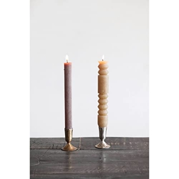 Creative Co-Op Unscented Pleated Taper Candles Set of 12