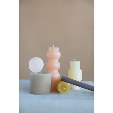 Creative Co-Op Unscented Pleated Taper Candles Set of 12