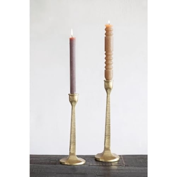 Creative Co-Op Unscented Pleated Taper Candles Set of 12