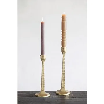 Creative Co-Op Unscented Pleated Taper Candles Set of 12
