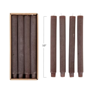 Creative Co-Op Unscented Pleated Taper Candles Set of 12