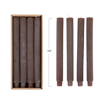 Creative Co-Op Unscented Pleated Taper Candles Set of 12