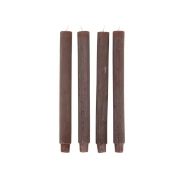 Creative Co-Op Unscented Pleated Taper Candles Set of 12