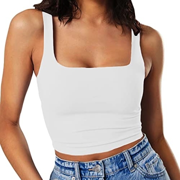 Artfish Women's Sleeveless Strappy Seamless Crop Tank Top