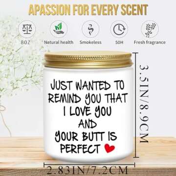 Gifts for Her Funny Romantic Unique Valentines Day Anniversary Christmas Birthday I Love You Gift for Girlfriend Wife Novelty Lavender Scented Soy Candle