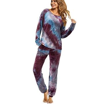 GOOTUCH Women's Stylish Tie Dye Pajama Set for Comfort