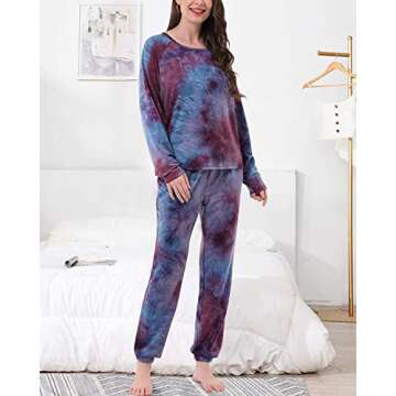 GOOTUCH Women's Stylish Tie Dye Pajama Set for Comfort